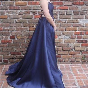 Navy Criss-cross Gown